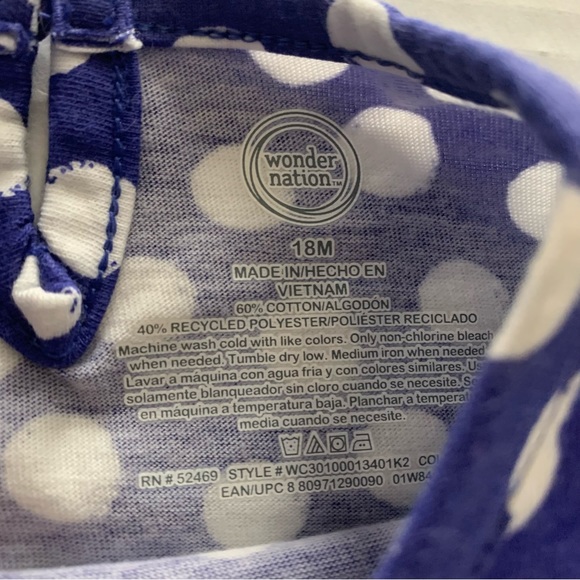 🍭3/$15 Wonder Nation Blue with White Polkadot Dress-18 months - Picture 9 of 14